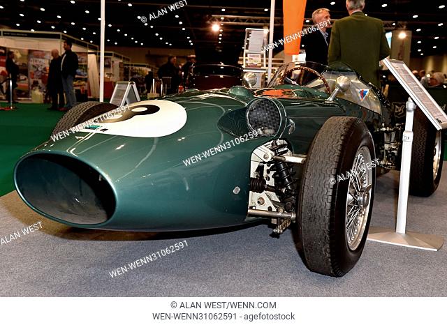 London Classic Car Show opens at the Excel London running from 23 - 26 Feb 2017 Featuring: 1959 Aston Martin DBR4 Where: London