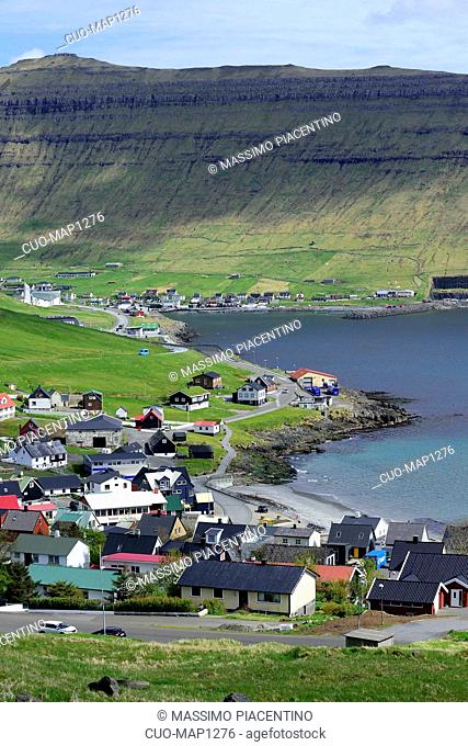 Syðrugøta village, Eysturoy island, Faroe Islands, Denmark, Scandinavia, Europe
