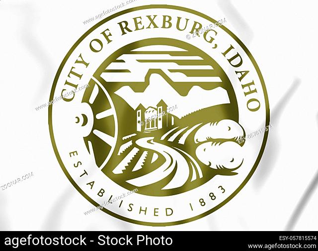 3D Seal of Rexburg (Idaho), USA. 3D Illustration