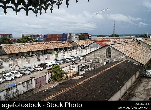View from veranda of Stone Town Cultural Centre, Old Dispensary (Ithnashiri Dispensary), Stone Town, Zanzibar City, Zanzibar, Tanzania, Africa