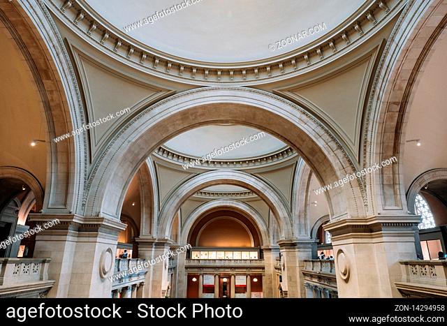 New York NY - USA - Jul 30 2019: Entance of Metropolitan Museum of Art in New York City is a NYC landmark which and is the largest art museum in the United...