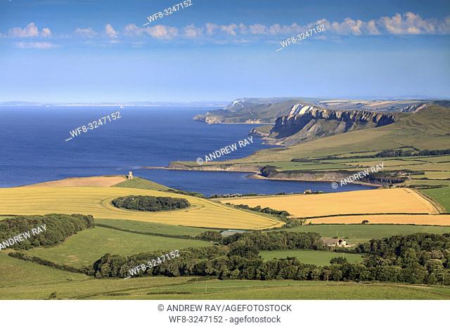 Kimmeridge Bay on Dorset's Jurassic Coast, captured on a morning in early July from Swyre Head, the highest point in the Purbeck Hill's