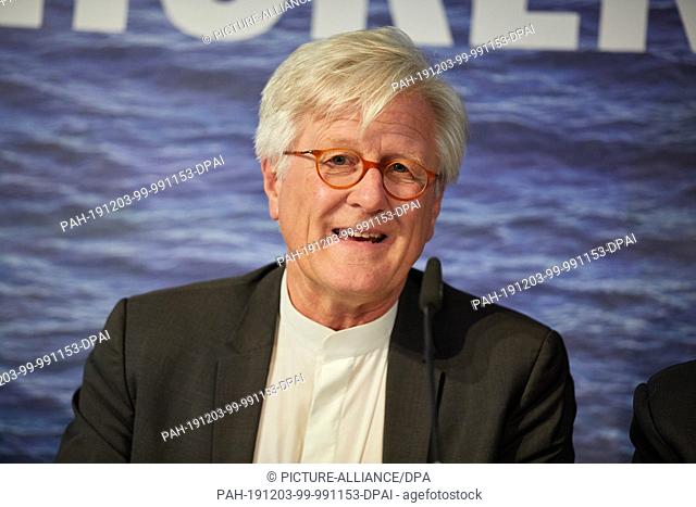 03 December 2019, Hamburg: Heinrich Bedford-Strohm, Bishop of the State of Bavaria, will give a press conference on the new alliance ""United4Rescue - Rescue...