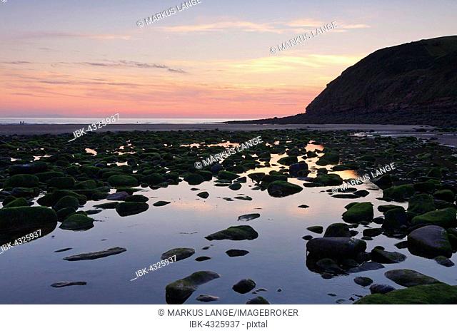 Sunset on the beach of St Bees, Cumbria, England, United Kingdom