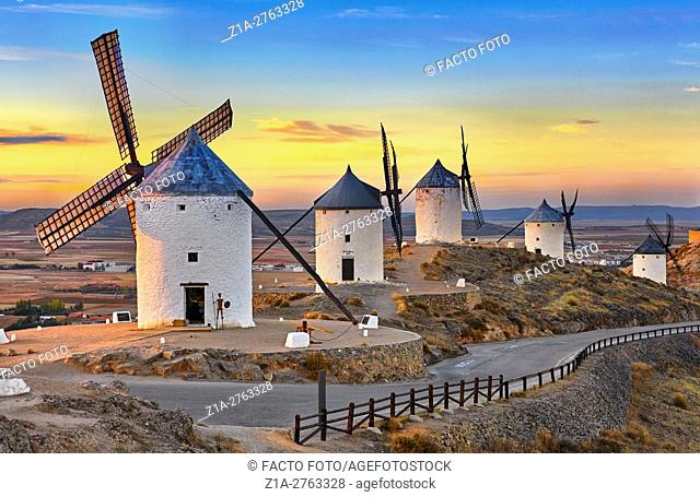 Windmills of Consuegra. Don Quixote route. Toledo. Castile-La Mancha. Spain
