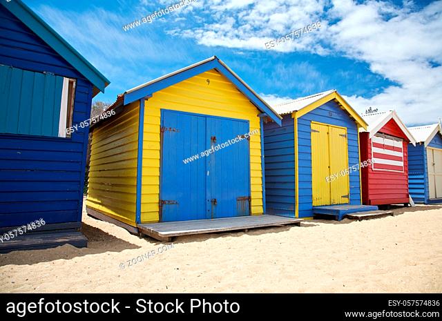 Colorful Beach Huts at Brighton Beach in Melbourne, Australia
