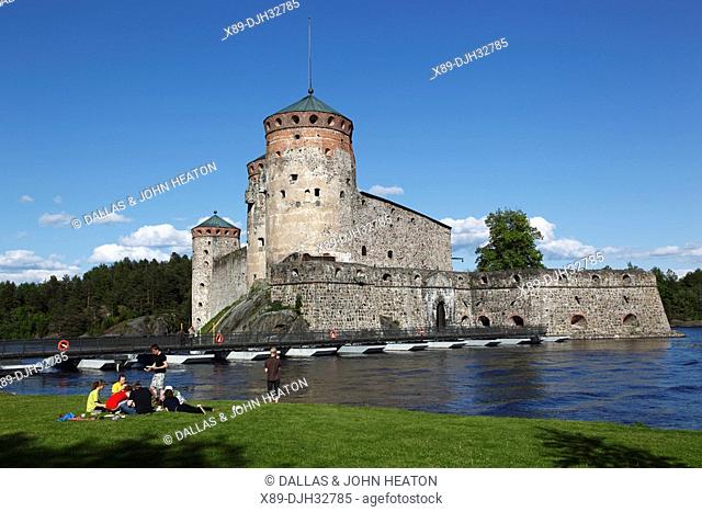 Finland, Region of Southern Savonia, Saimaa Lake District, Savonlinna, Kyronsalmi Straits, Olavinlinna Medieval Castle, St