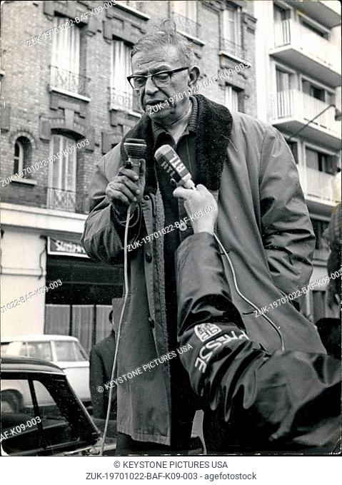 Oct. 22, 1970 - Philosopher Jean-Paul Sartre was expected at a correctional court in Paris where he was supposed to witness the trial of Alain Gesimar