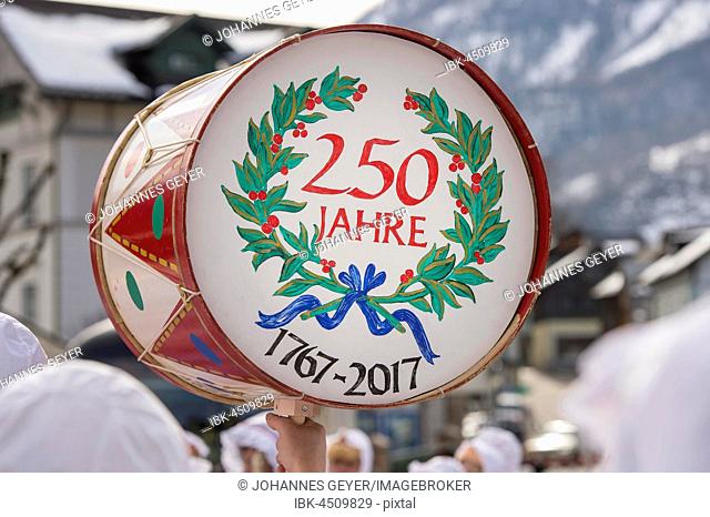 Aussee Carnival, drum, anniversary 250 years Untermarkter Trommelweiber, Bad Aussee, Styria, Austria