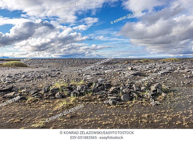 Volcanic landscape in northeastern part of Iceland