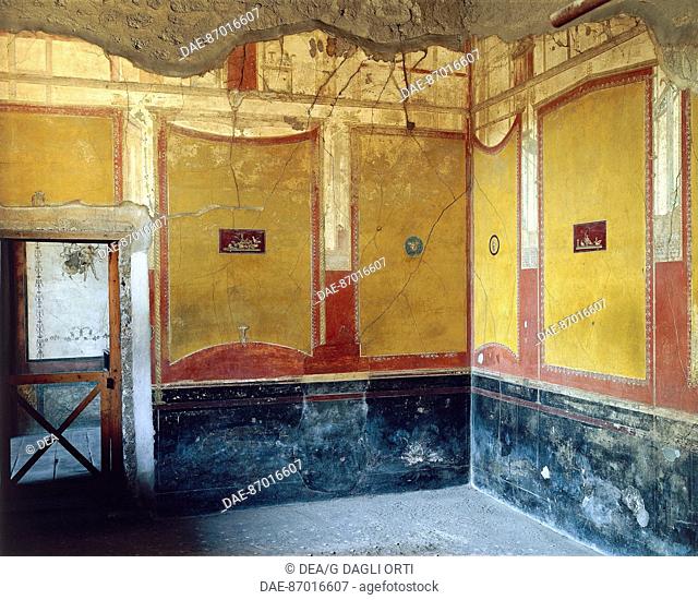 The Cubiculum toward the atrium of the House of the Vettii, Pompeii (UNESCO World Heritage List, 1997), Campania. Roman Civilisation, 1st Century