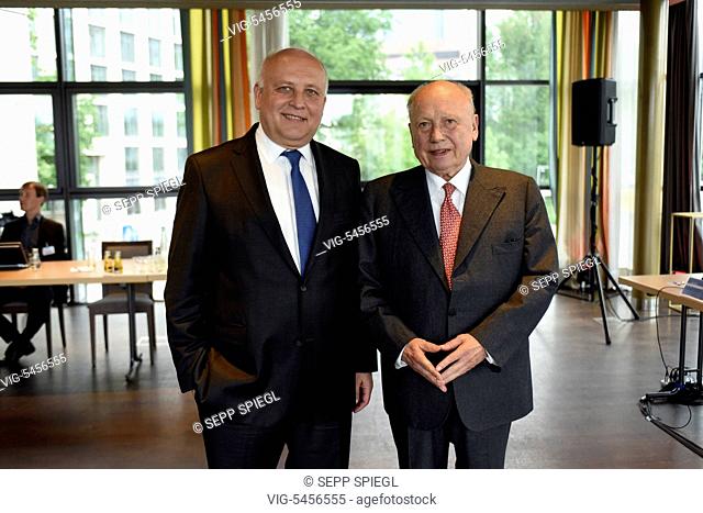 Germany, Frankfurt, 25.5.2016 Emmerich Mueller (left) and Friedrich von Metzler, board members of the bank B.Metzler seel. Sohn & Co