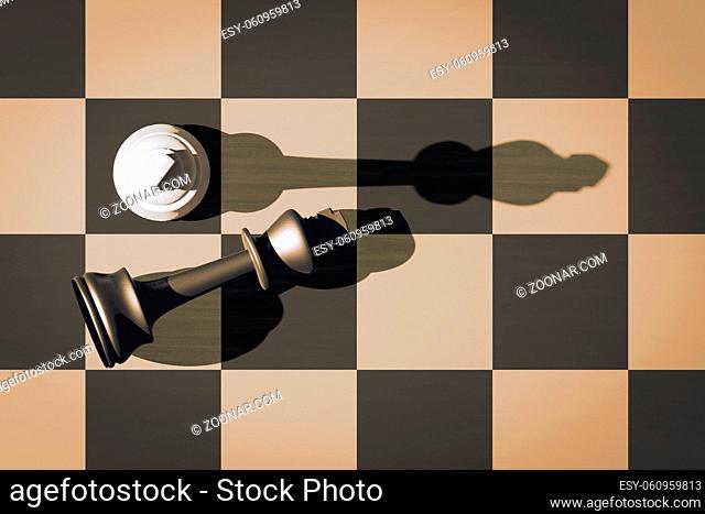 Chess two kings checkmate 3D illustration