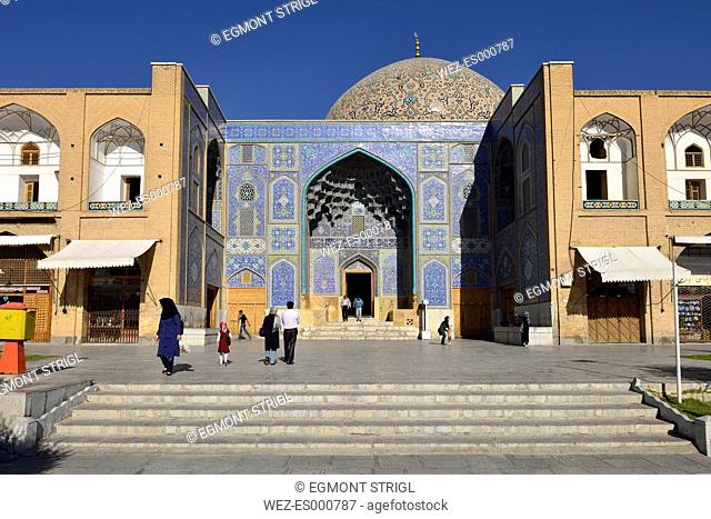 Iran, Isfahan Province, Isfahan, Meidan-e Emam, Imam Square, Entrance of Sheikh Lotfallah mosque