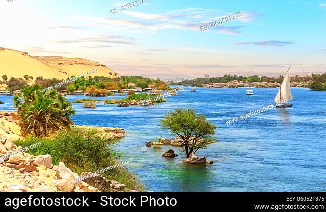 Nile riverbank near Aswan, Upper Egypt