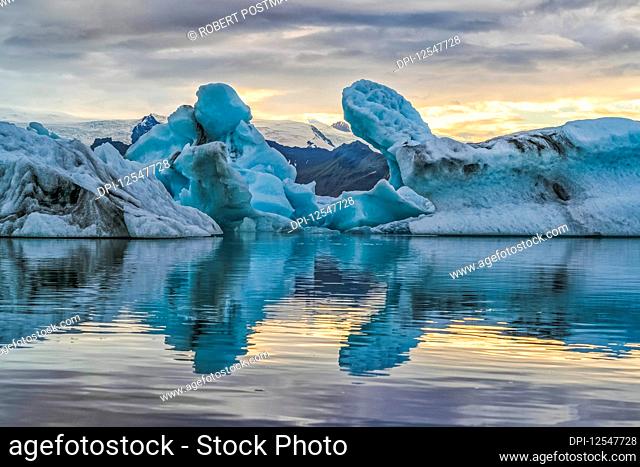 Icebergs at the glacial lagoon Jokulsarlon, South Iceland; Iceland