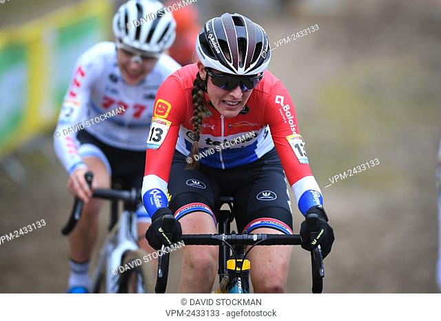 Dutch Lucinda Brand pictured in action during the women's elite race of the cyclocross cycling event in Koksijde, Sunday 24 November 2019