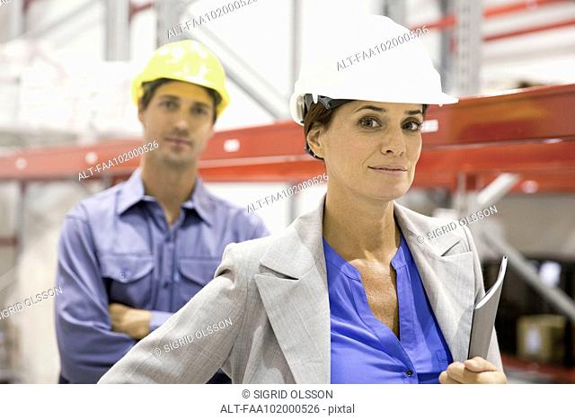 Female supervisor at industrial site, portrait