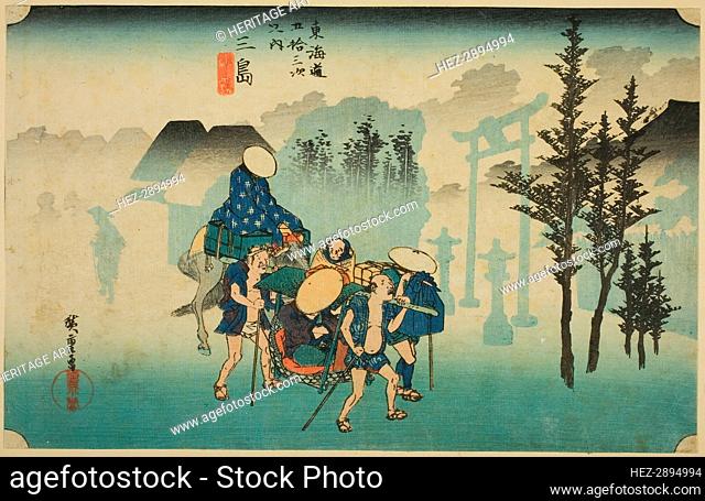 Mishima: Morning Mist (Mishima, asagiri), from the series Fifty-three Stations of.., c. 1833/34. Creator: Ando Hiroshige