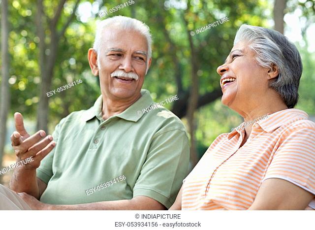 Old couple sharing a laugh
