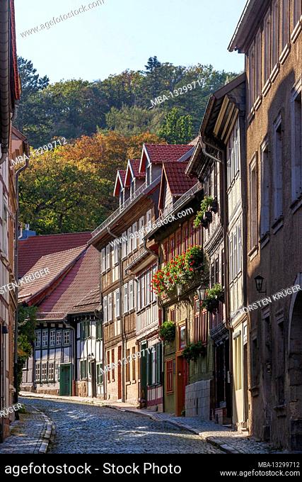 Half-timbered houses, old town, Blankenburg, Harz, Saxony-Anhalt, Germany, Europe
