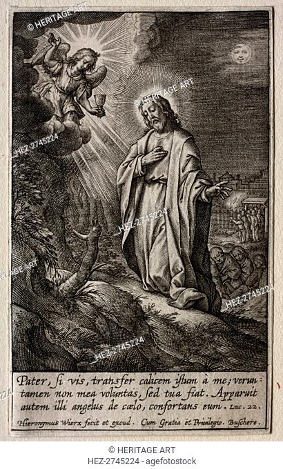 The Passion: Christ on the Mount of Olives. Creator: Hieronymus Wierix (Flemish, 1553-1619)