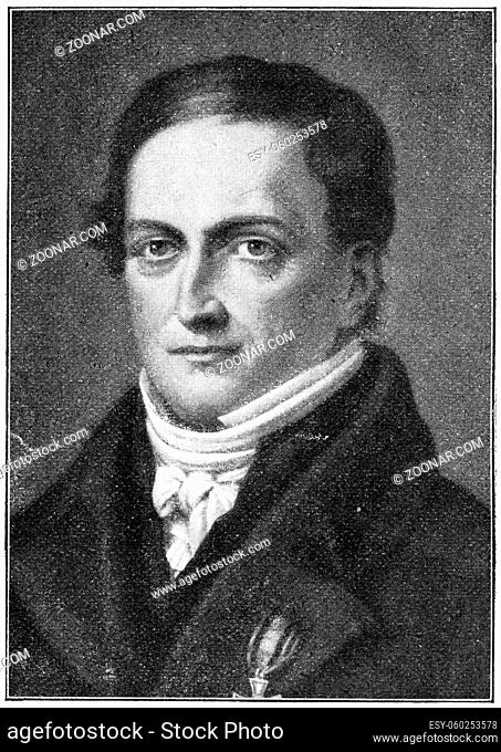 Portrait of Johann Friedrich Herbart - a German philosopher, psychologist and founder of pedagogy as an academic discipline