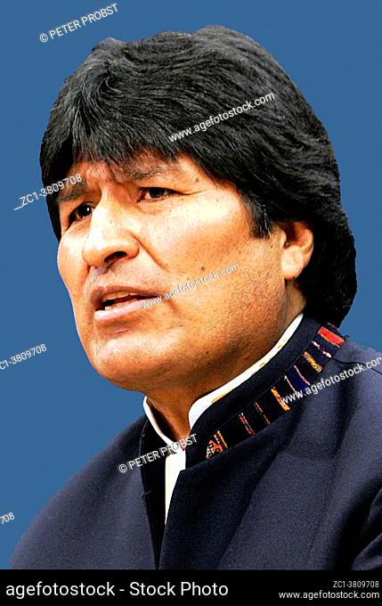 Bolivia's President Evo Morales Ayma with presidential sash during his  introduction to his second..., Stock Photo, Picture And Rights Managed  Image. Pic. IBR-1508836 | agefotostock
