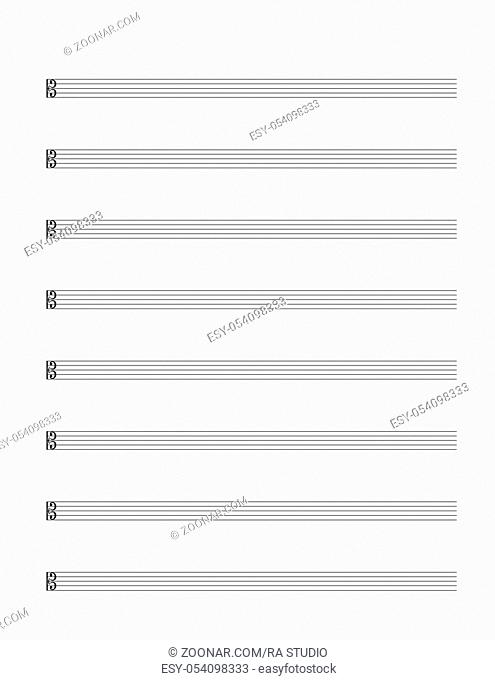 Music Staff Isolated on white Background. Vector EPS10. No transparent objects