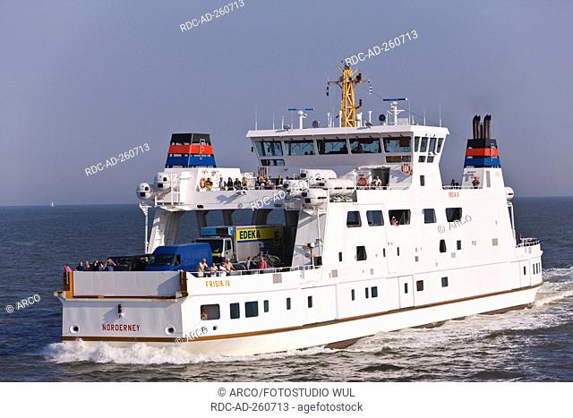 Ferry boat from Norderney to Norddeich Eastern Friesland Lower Saxony Germany