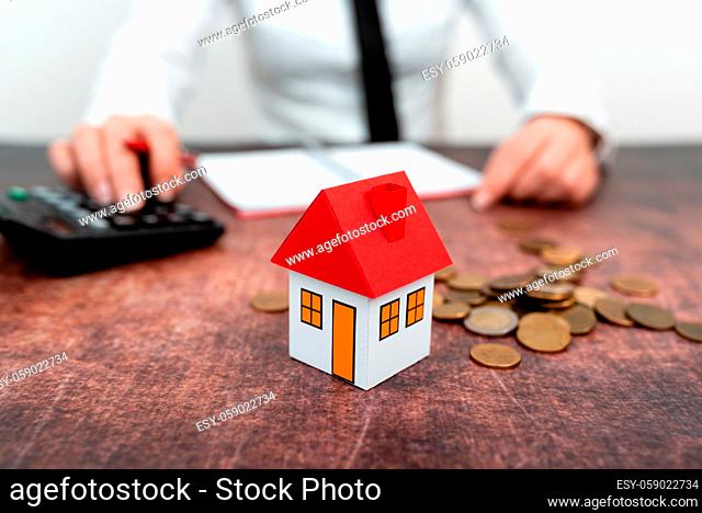 Lady Presenting New Home Savings Deals In Outfit, Business Woman Showing Possible Investment Oppurtiunities For New House