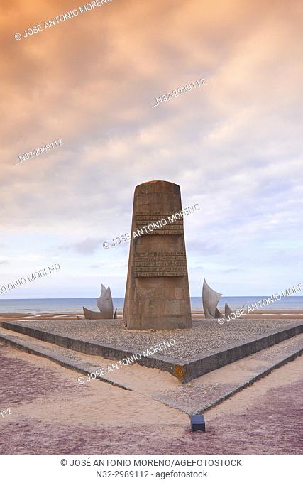 Second World War Monument, Vierville Sur Mer, D Day memorial at Omaha Beach, D-DAY Landing Site, Basse-Normandie. Calvados Department, Bayeux District, Normandy