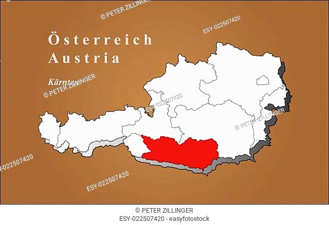 Österreich Kärnten hervorgehoben