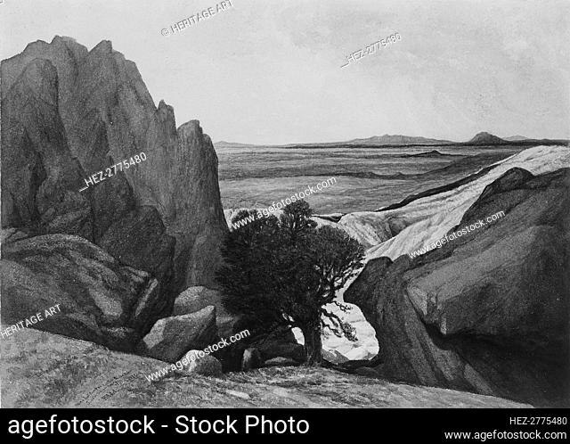 Near Last Camp on Ross Fork, Snake River, Lander Wagon Road, Oregon, 1859. Creator: Henry Hitchings