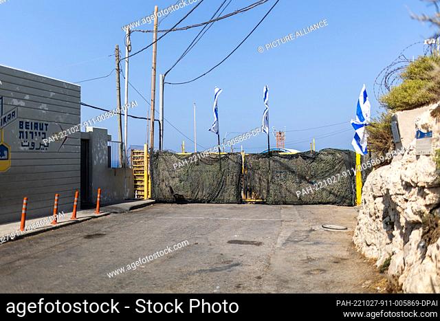 27 October 2022, Israel, Rosh HaNikra: A general view of the gate of the Israel and Lebanon boarder. Israel and Lebanon are expected to sign their maritime...