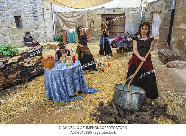 Witchcraft. Historical reenactment of the life of a Castilian town in the 14th century. Medieval Festival. Briones. La Rioja. Spain