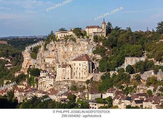 Sacred City built on the cliff side, Rocamadour, Lot, Midi-Pyrénées, France