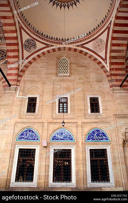 Dome and wall in Selimiye mosque in Edirne, Turkey