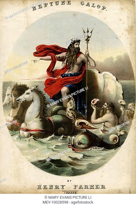 Hippocampi, beasts who were half horse, half fish, draw Neptune's chariot across the sea