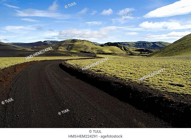 Iceland, South Region, Skaftafell National Park, volcanic area of Lakagigar, Laki volcano