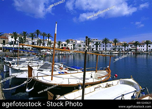 Fishing boats in Fornells, Menorca, Balearic Islands, Spain, Europe