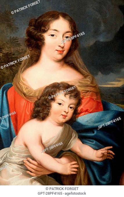 FRANCOISE D'AUBIGNE 1635-1719, THE FUTURE MADAME DE MAINTENoN, WITH THE DUKE DU MAINE, ILLEGITIMATE CHILD OF KING LOUIS XIV