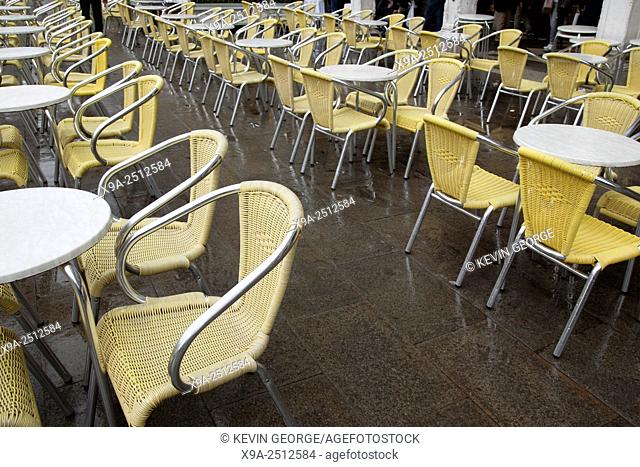 Cafe Tables and Chairs in San Marcos - St Marks Square, Venice, Italy