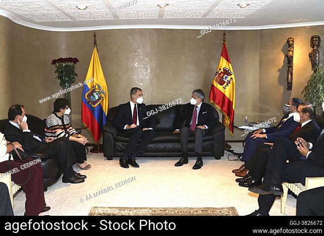 King Felipe VI of Spain attends Presidential Command Ceremony of the President-Elect of Ecuador, Guillermo Lasso Mendoza on May 24, 2021 in Quito, Ecuador