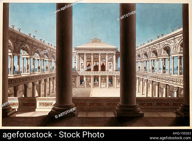 Künstler: Fuentes, Giorgio, 1756-1821 Titel: Säulengänge, einen Hof umschließend Maße: Blatt: 491 x 700 mm Standort: Städel Museum, Frankfurt am Main