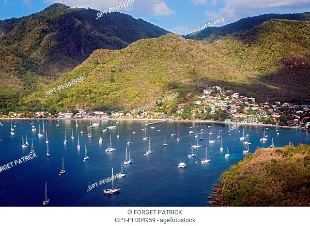 THE MARINA AND THE VILLAGE, GRANDE ANSE D'ARLET, THE ANSES-D‘ARLET, MARTINIQUE, FRENCH ANTILLES, FRANCE