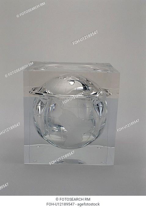 Close-up of Planet Earth glass ice bucket