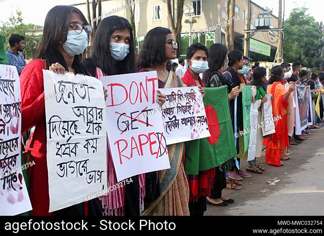 Students protests against the rape cases across the country, and demand maximum punishment for the rapists. Sylhet, Bangladesh