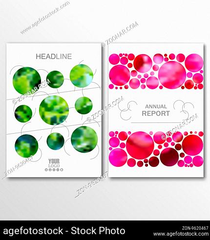 Illustration Business Brochures, Blur Backgrounds. Layout Can Be Used for Design for Catalog, Booklet, Newsletter. A4 Size -
