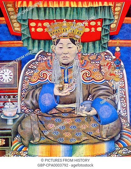Mongolia: Sharav Dondogdulam, wife of the Eighth Jebtsundamba Khutugtu Bogd Khan, last monarchic ruler of Mongolia